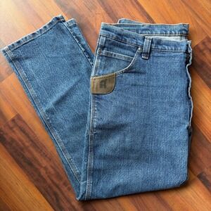Wrangler Riggs Workwear Men's Blue Denim Jeans Relaxed Fit Size 40x30